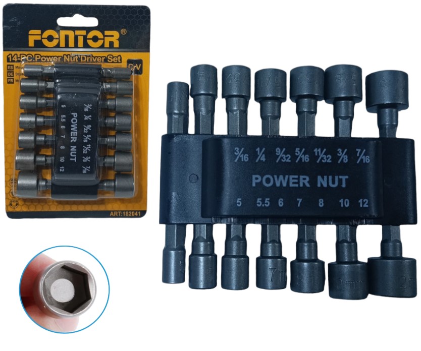 KIT DE PUNTAS LLAVES DE IMPACTO 14PCS -  -  -  -  