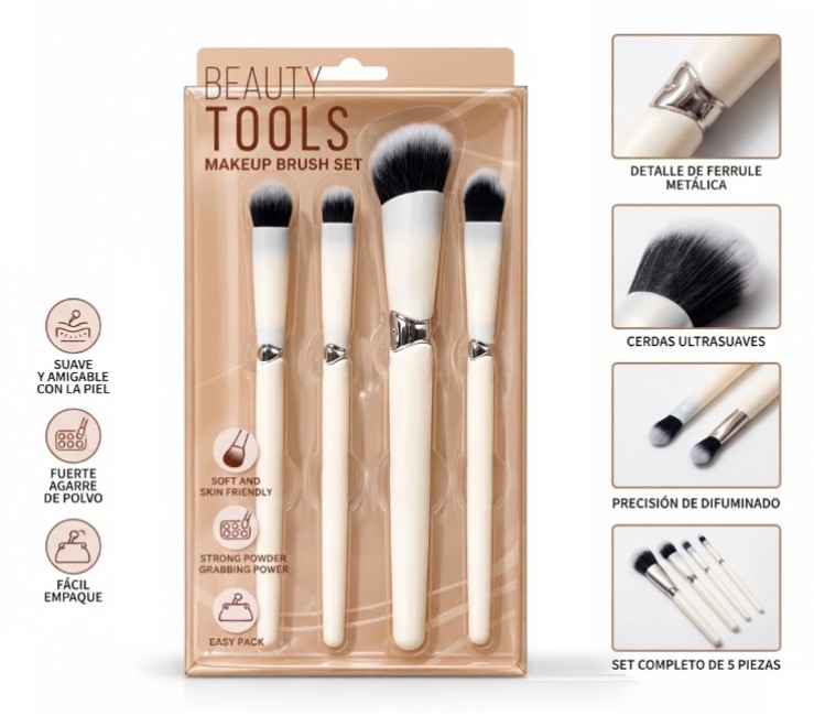 BT3530 SET DE BROCHAS DE MAQUILLAJE 5PCS -  -  -  