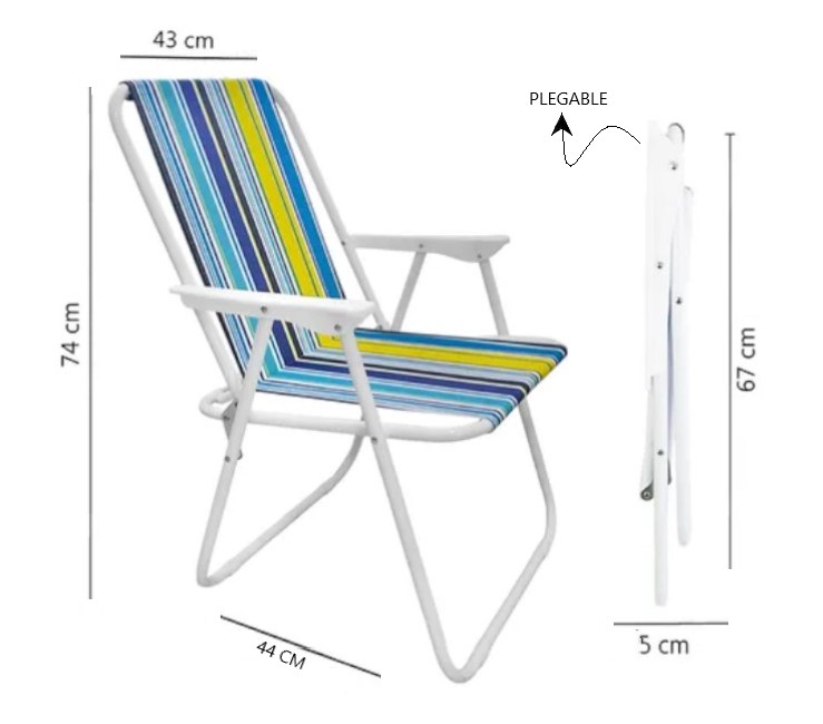 SILLA REPOSERA PLEGABLE  -  -  -  -  -  -  -  -  -