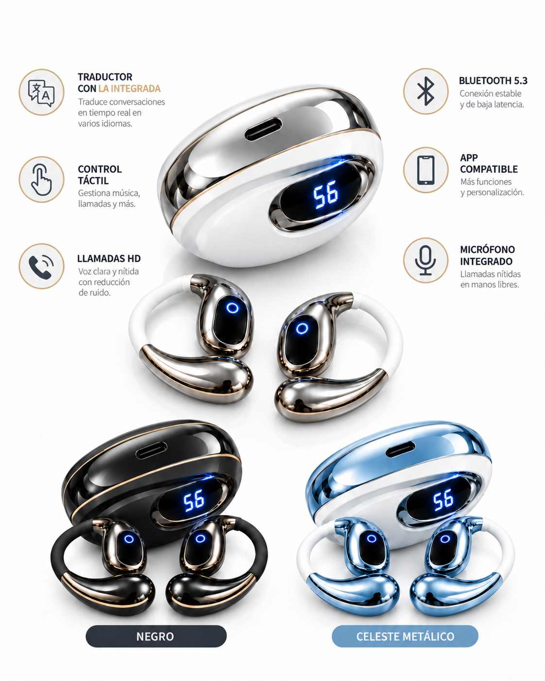 AURICULAR BT C/TRADUCTOR IA TIME