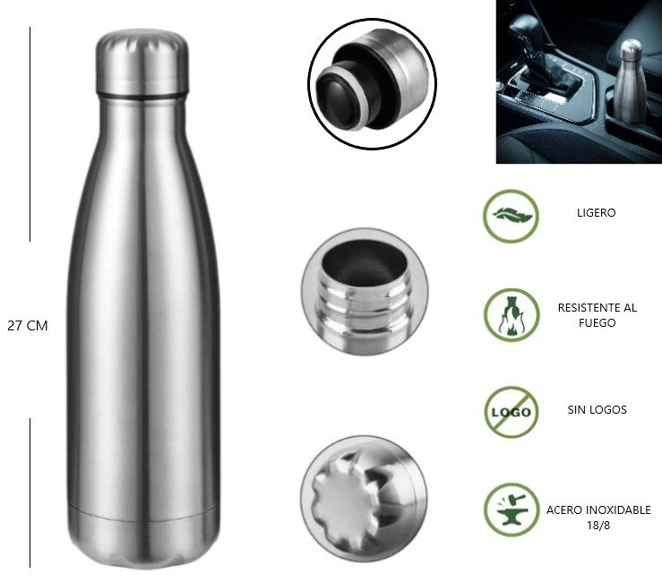 BOTELLA DE ACERO 500ML -  -  -  -  -  -  -  -  -  