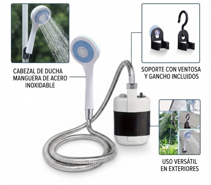 DUCHA PORTATIL RECARGABLE -  -  -  - 