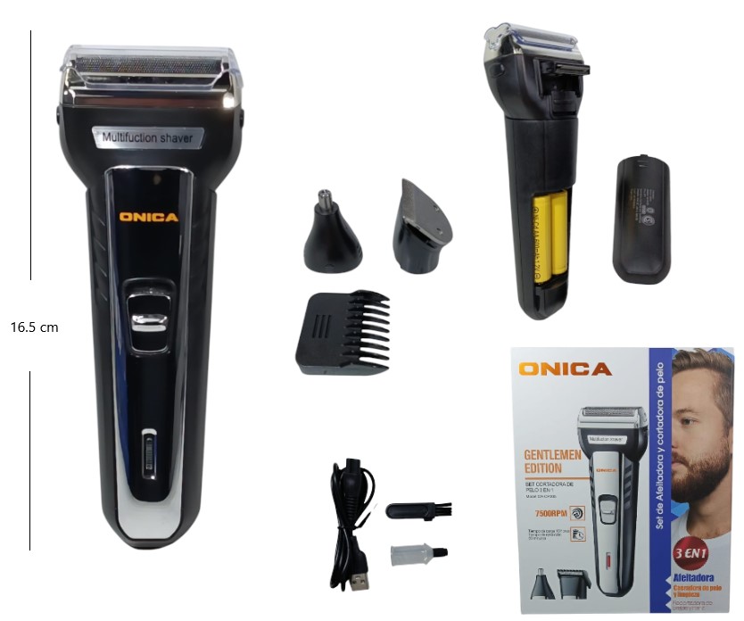 CORTADORA DE PELO RECARGABLE 3 EN 1 7500 RPM  -  -