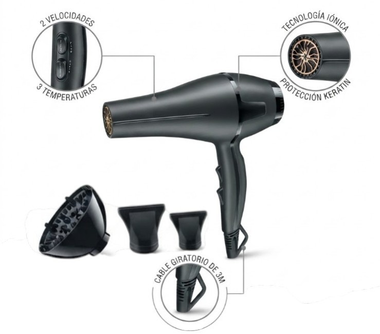 HOG0429 SECADOR DE PELO 2 EN 1 DIFUSOR 1600W -  - 