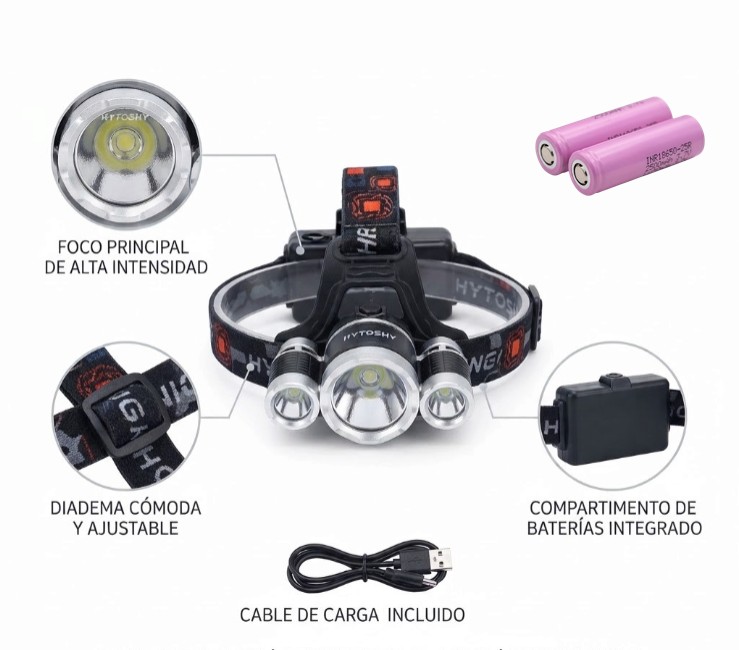 LINTERNA MINERA X 3 LED RJ-3000 -  -  -  -  -  -  