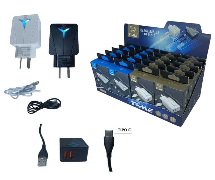 CARGADOR TIPO C 3.1A TIME DESMONTABLE 2USB XUND - 