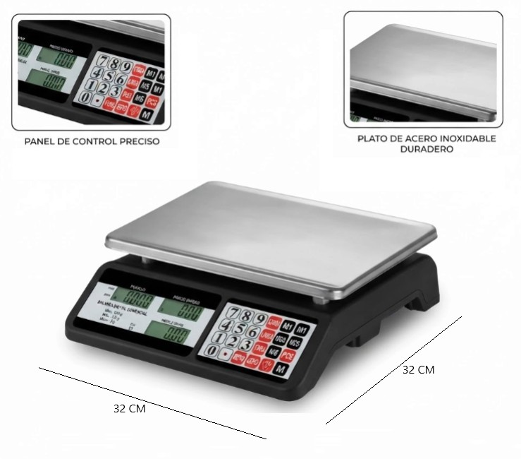 BALANZA DIGITAL 30 KG RECARGABLE -  -  -  - 